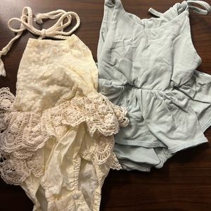 One piece summer romper set of 2